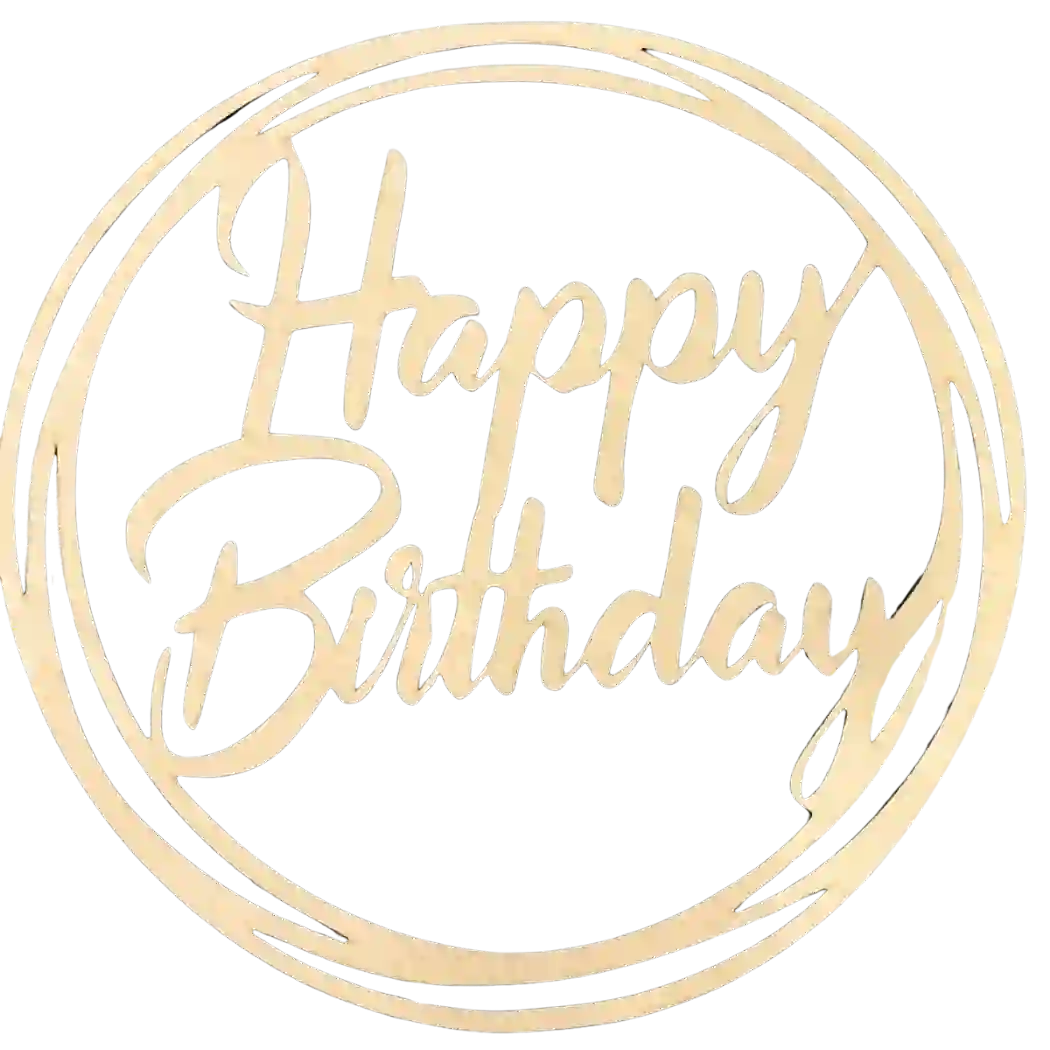 Letrero Happy Birthday circular